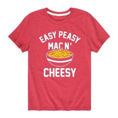 تي شيرت جرافيكي بأكمام قصيرة مطبوع عليه "ماك آند تشيزي" سهل التحضير للأولاد - رسالة فورية