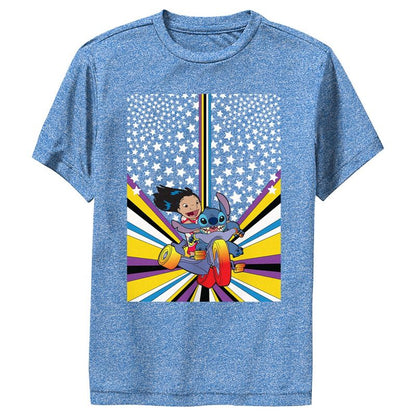 تي شيرت للأولاد بملصق أداء ليلو وستيتش فريندز على الدراجة