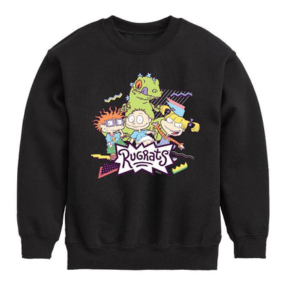 Boys' - Rugrats - Retro Rugrats Graphic Long Sleeve Fleece Sweatshirt