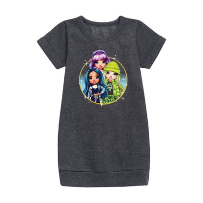 Girls' - Rainbow High - Violet Skyler Jade Graphic Short Sleeve Fleece Dress