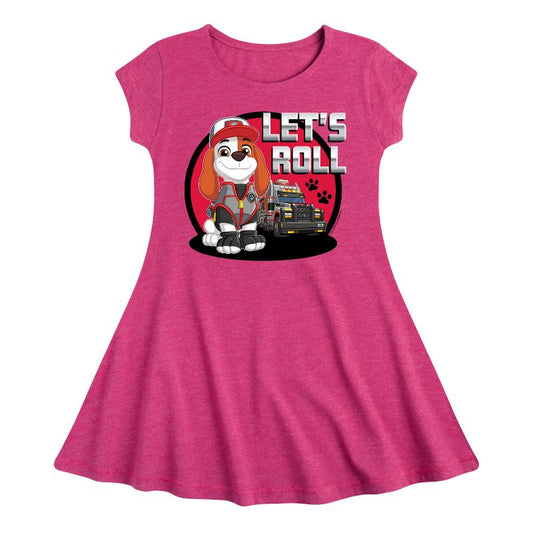 Girls' - Paw Patrol - Let's Roll Al Fit & Flair Cap Sleeve Dress