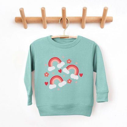 سويت شيرت جرافيكي ناعم للغاية بتصميم قوس قزح لعيد الحب من متجر جونيبر