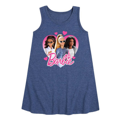 Girls' - Barbie - Valentine's Day Graphic Sleeveless Aline Dress
