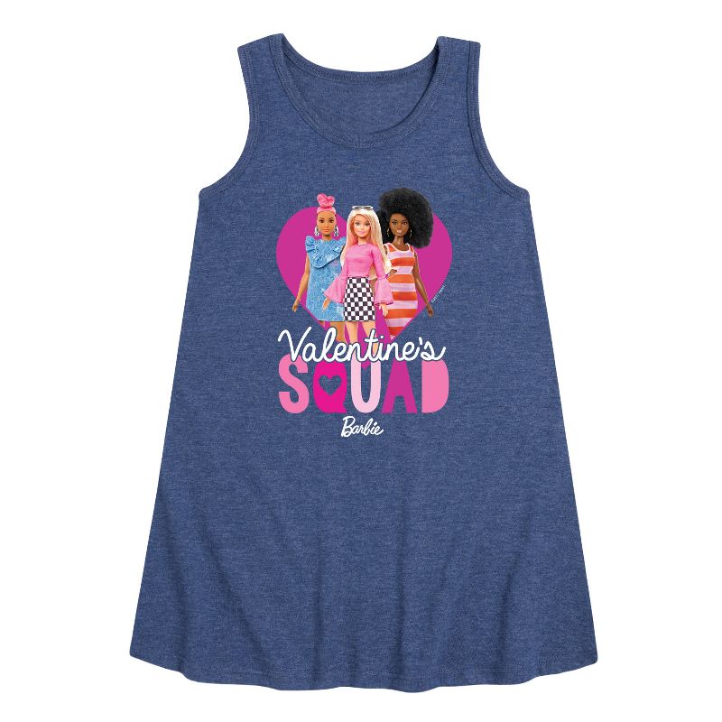 Girls' - Barbie - Valentine's Squad Graphic Sleeveless Aline Dress