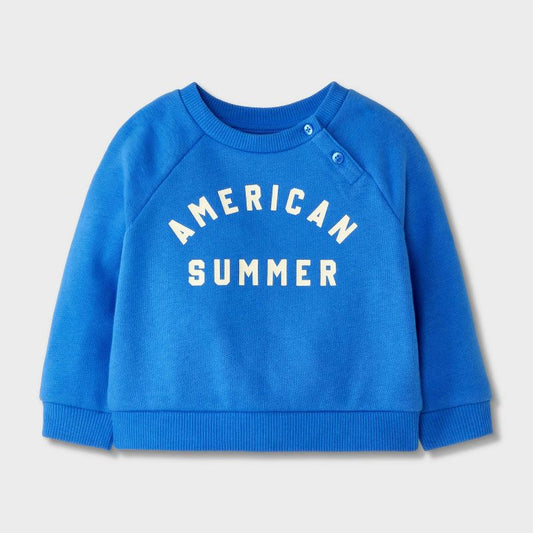 Baby American Summer Fleece Sweatshirt - Cat & Jack™ Blue