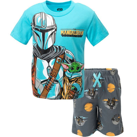طقم ملابس تي شيرت وشورت فرنسي من Star Wars The Mandalorian The Child للأطفال الصغار