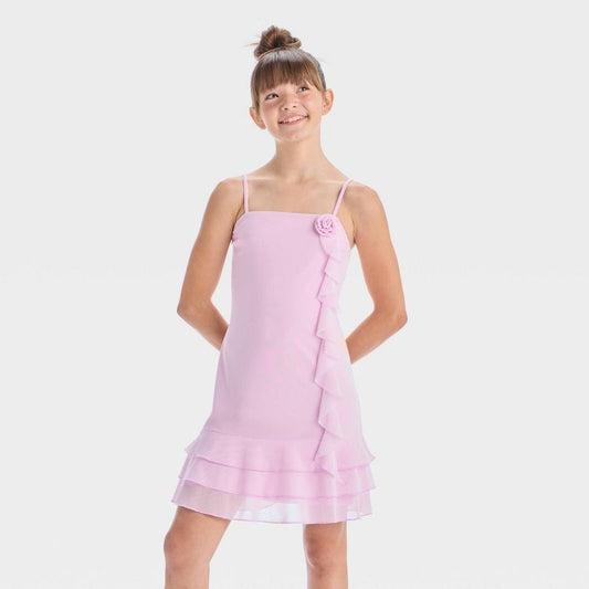 Girls' Rosette Ruffle Dress - art class™ Purple