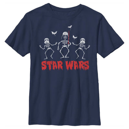 Boy's Star Wars Halloween Vader Skeletons T-Shirt