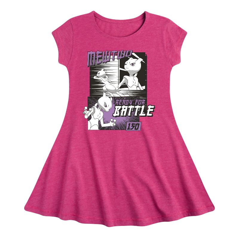 Girls' - Pokémon - Mewtwo Ready For Battle Fit & Flair Cap Sleeve Dress