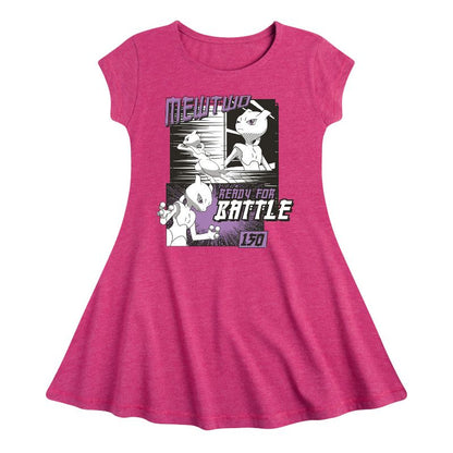 Girls' - Pokémon - Mewtwo Ready For Battle Fit & Flair Cap Sleeve Dress