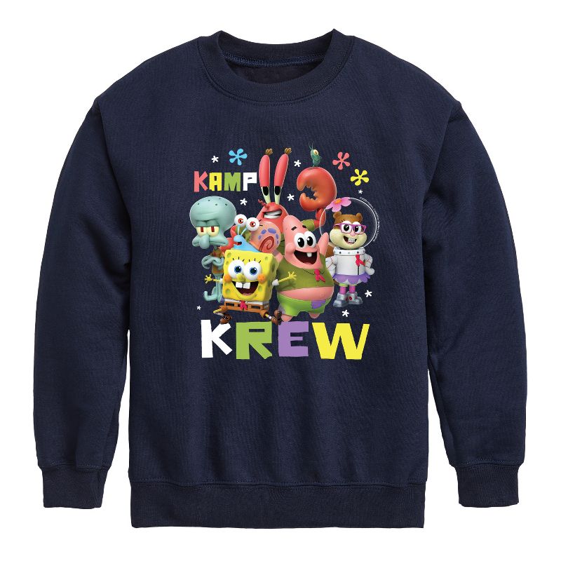 Boys' - SpongeBob SquarePants - Kamp Koral Kamp Krew Graphic Long Sleeve Fleece Sweatshirt