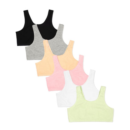 Fruit of the Loom Girls 6PK Build Up Sports Bra