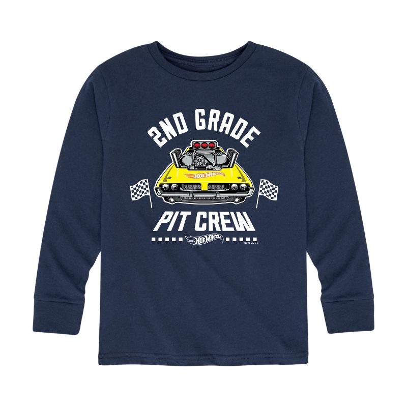 Boys' - Hot Wheels - Pit Crew 2nd Grade Long Sleeve Graphic T-Shirt