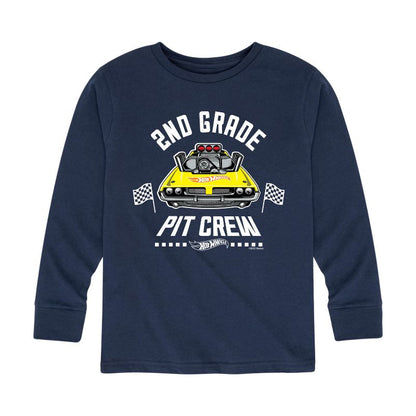 Boys' - Hot Wheels - Pit Crew 2nd Grade Long Sleeve Graphic T-Shirt