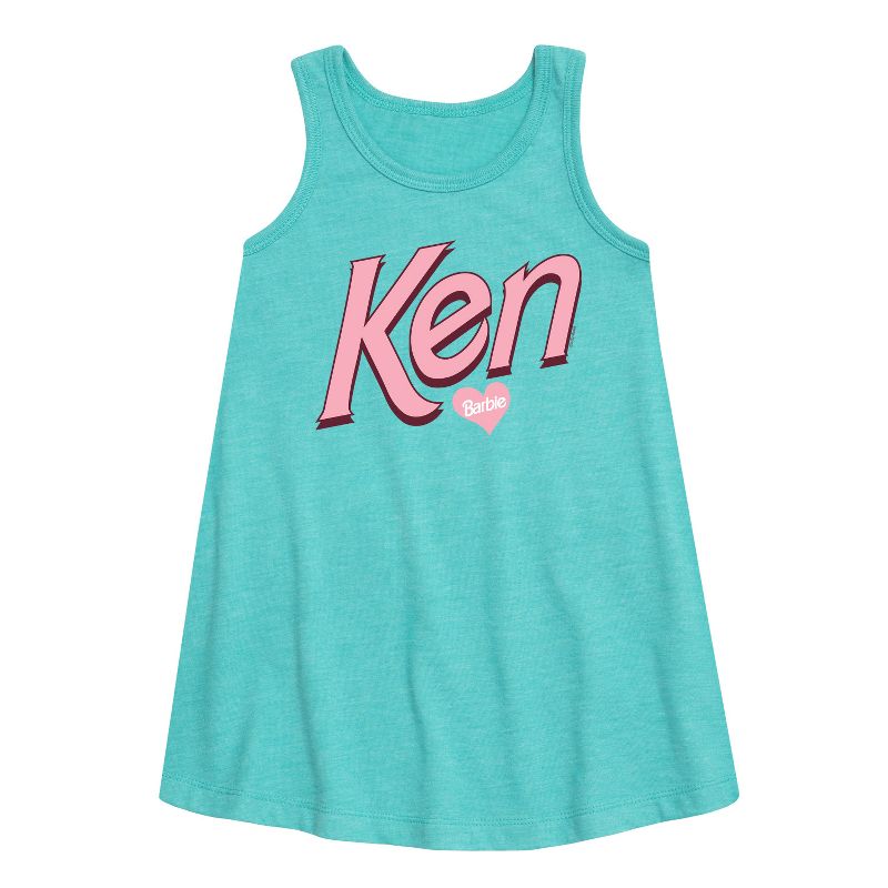 فستان باربي هارتس الجرافيكي بدون أكمام بتصميم خطي للبنات - باربي