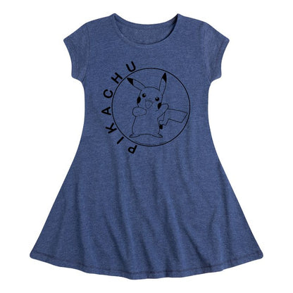 Girls' - Pokémon - Pikachu Circle Fit & Flair Cap Sleeve Dress
