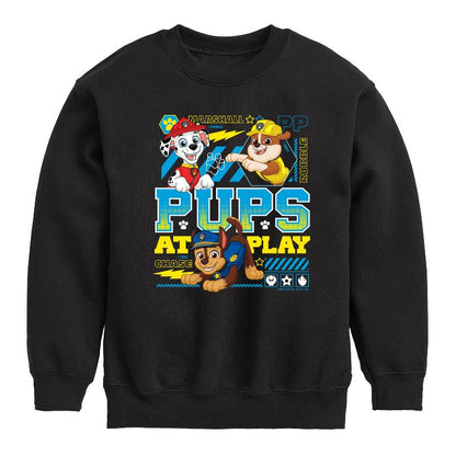 Boys' - Paw Patrol - Pups At Play Graphic Long Sleeve Fleece Sweatshirt