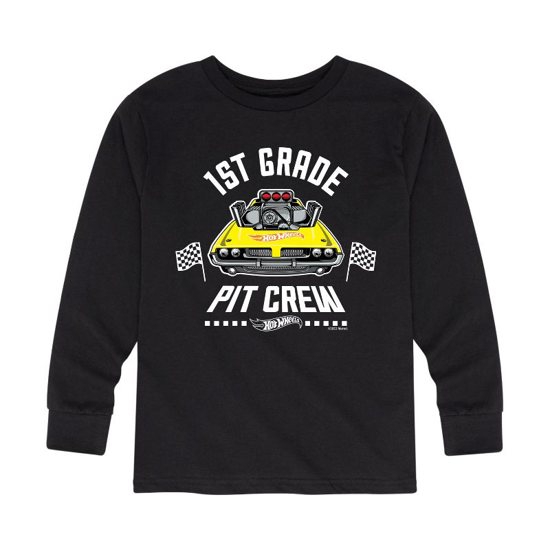 Boys' - Hot Wheels - Pit Crew 1st Grade Long Sleeve Graphic T-Shirt