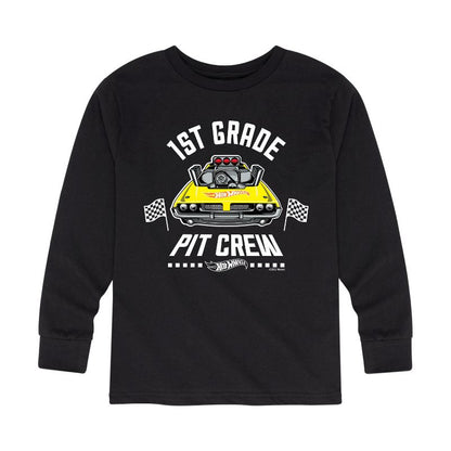 Boys' - Hot Wheels - Pit Crew 1st Grade Long Sleeve Graphic T-Shirt