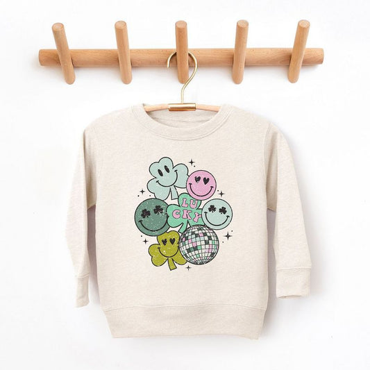 The Juniper Shop Lucky Smiley Disco Toddler Graphic Sweatshirt