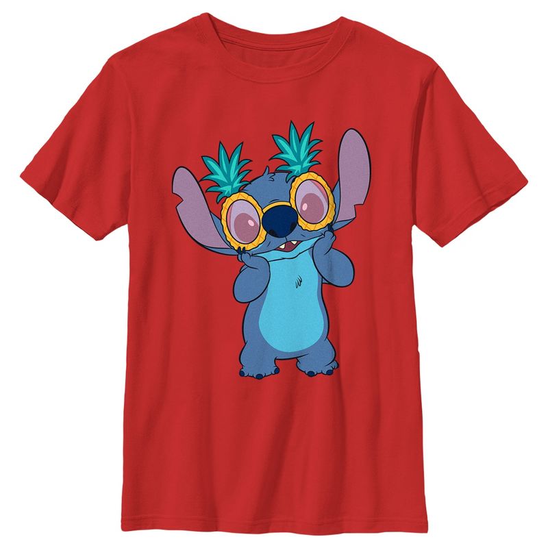 Boy's Lilo & Stitch Pineapple Glasses Stitch T-Shirt