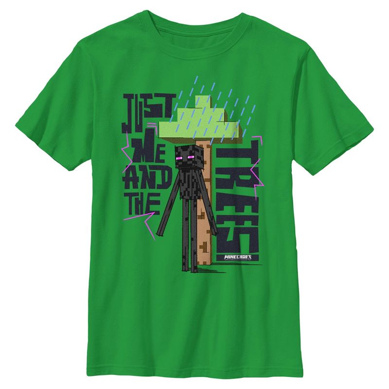 Boys Minecraft Enderman And The Trees T Shirt