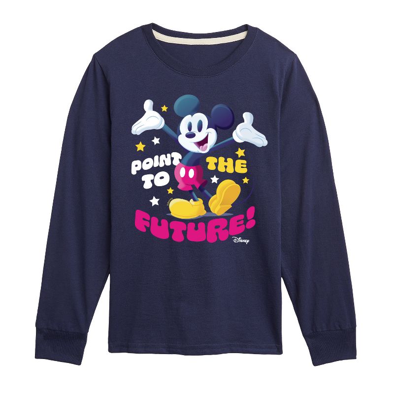 Boys' - Disney - Mickey Point To The Future Long Sleeve Graphic T-Shirt