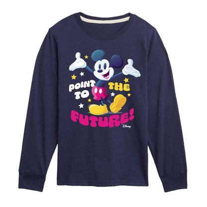 Boys' - Disney - Mickey Point To The Future Long Sleeve Graphic T-Shirt