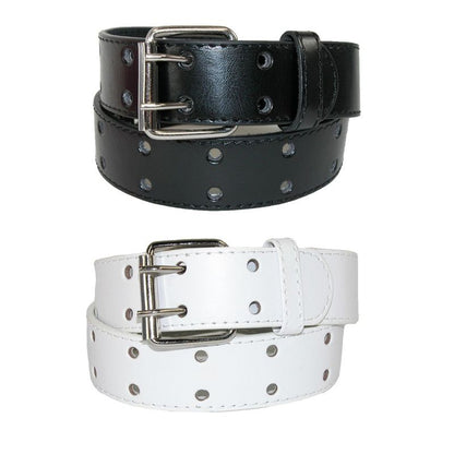 CTM Kid's Leather Two Hole Jean Belt (Pack of 2 Colors)