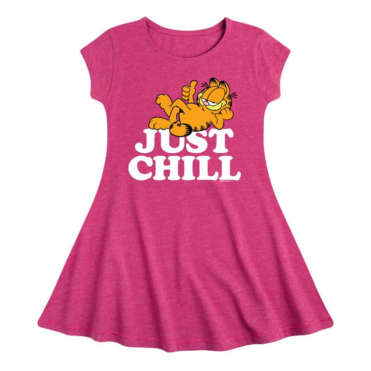 Girls' - Garfield - Just Chill Fit & Flair Cap Sleeve Dress