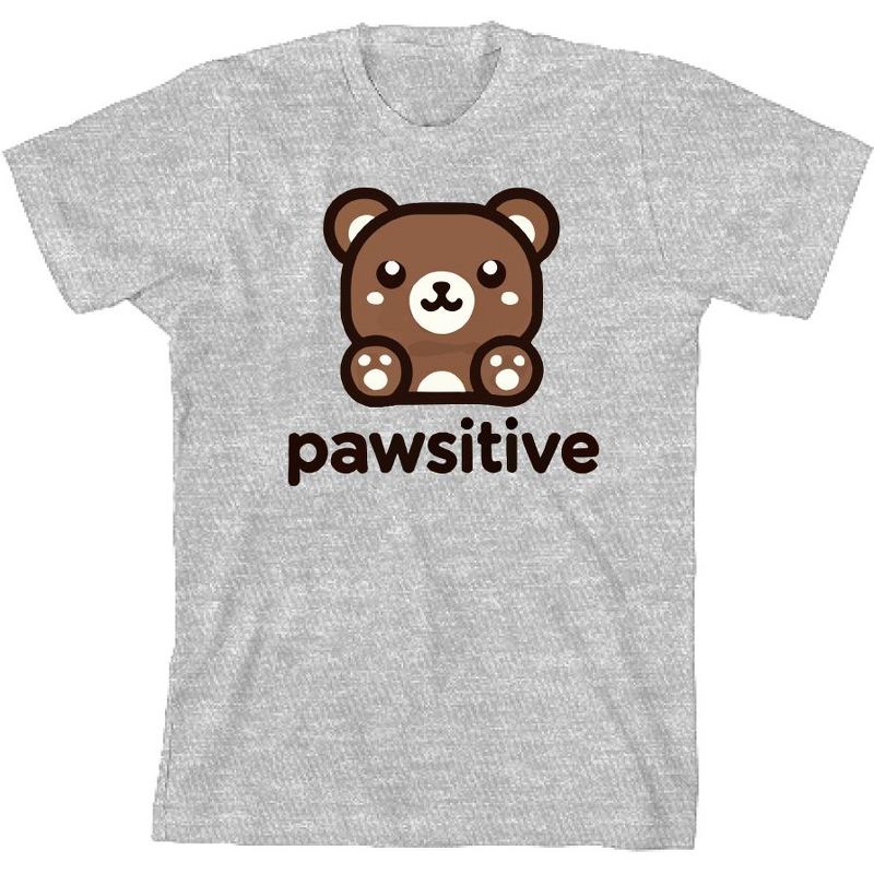 تي شيرت Pawsitive Bear Youth برقبة دائرية وأكمام قصيرة