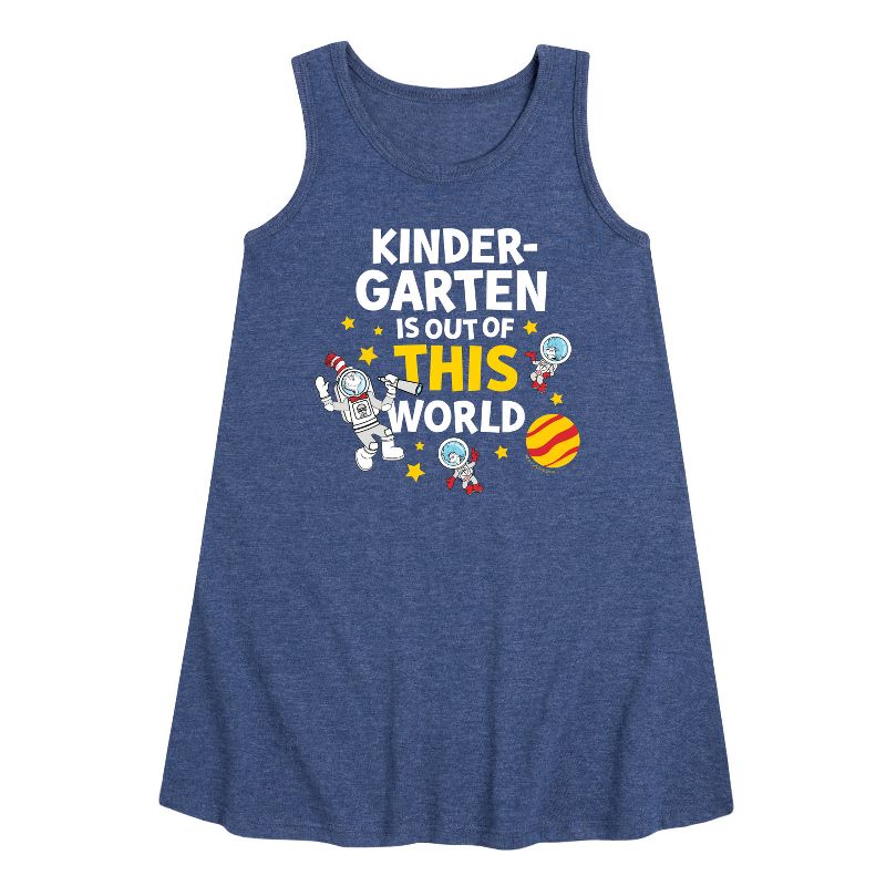 Girls' - Dr. Seuss - Kindergarten Out of This World Graphic Sleeveless Aline Dress