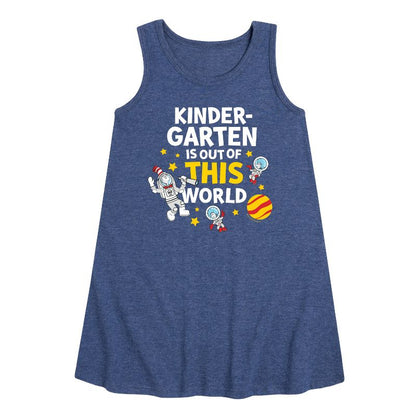 Girls' - Dr. Seuss - Kindergarten Out of This World Graphic Sleeveless Aline Dress