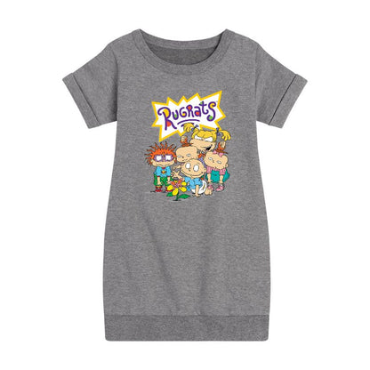 فستان صوف بأكمام قصيرة من Natural Wonder Graphic للبنات - Rugrats