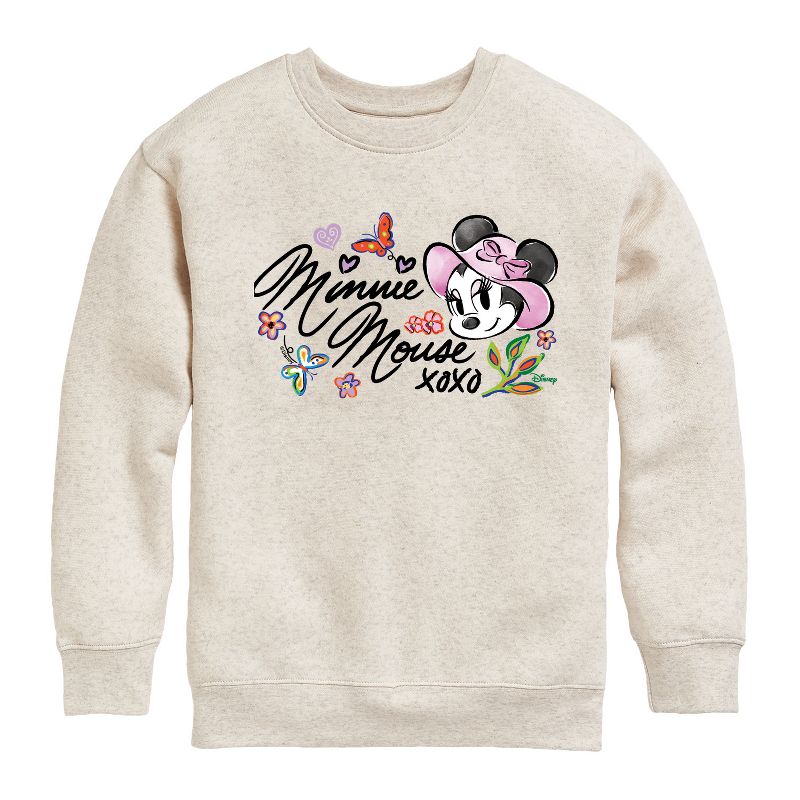 Boys' - Disney - Minnie Mouse Xoxo Graphic Long Sleeve Fleece Sweatshirt