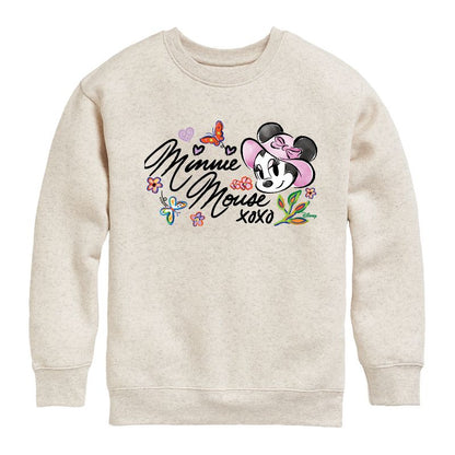 Boys' - Disney - Minnie Mouse Xoxo Graphic Long Sleeve Fleece Sweatshirt