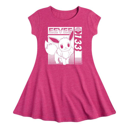 Girls' - Pokémon - Eevee Fit & Flair Cap Sleeve Dress