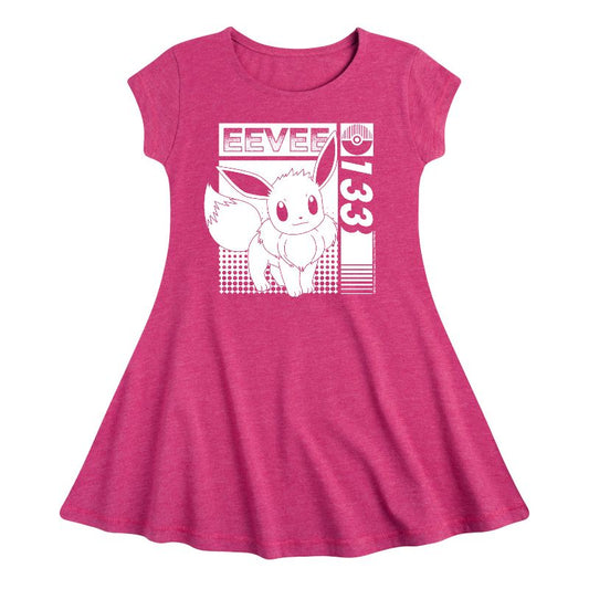 Girls' - Pokémon - Eevee Fit & Flair Cap Sleeve Dress