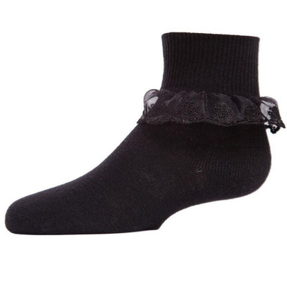 Memoi Classic Lace Girls Ruffle Anklet Socks