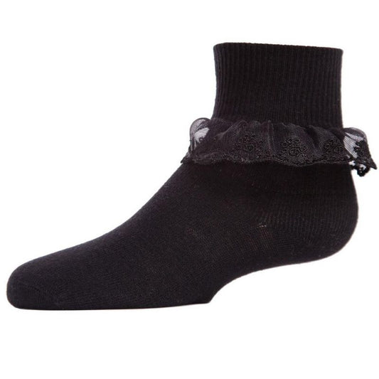 Memoi Classic Lace Girls Ruffle Anklet Socks