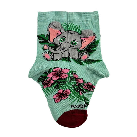 Elephant Sitting in Flowers Socks - from the Sock Panda (Ages 3-7)