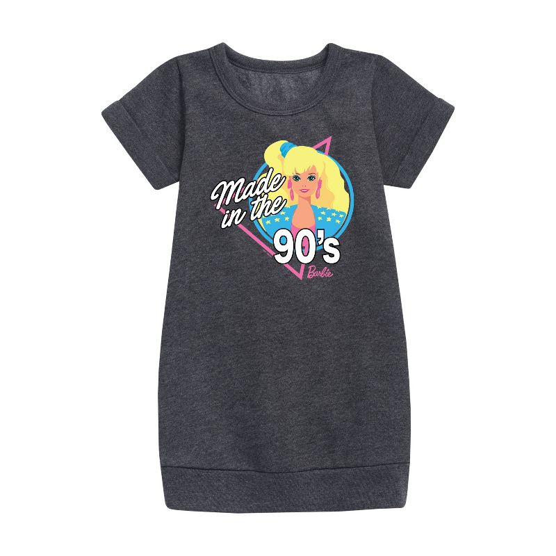 Girls' - Barbie - Made in the 90's Graphic Short Sleeve Fleece Dress