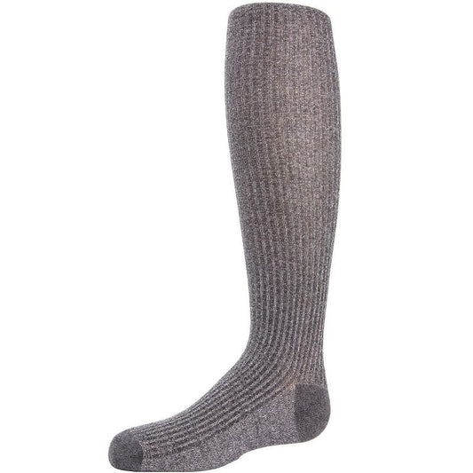 Memoi Ribbed Shimmer Cotton Blend Girls Tights