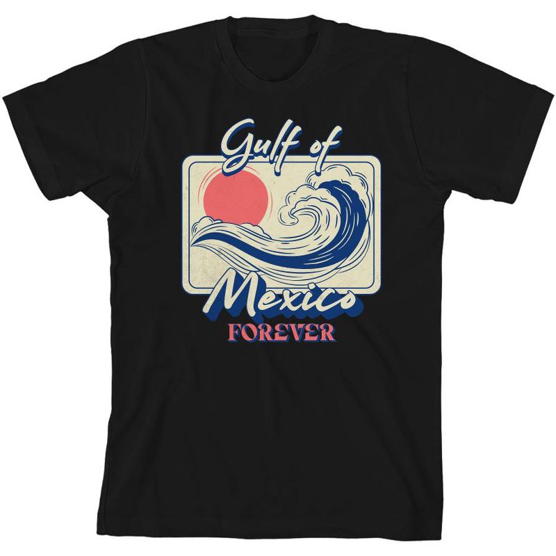 تي شيرت شبابي بأكمام قصيرة ورقبة دائرية من Gulf of Mexico Forever Sunset Wave