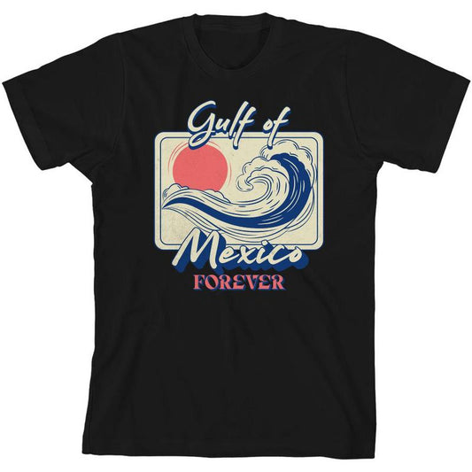 تي شيرت شبابي بأكمام قصيرة ورقبة دائرية من Gulf of Mexico Forever Sunset Wave