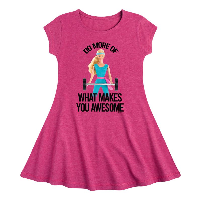 فستان باربي - افعلي ما يجعلك رائعة - مناسب وأنيق - بأكمام قصيرة