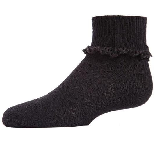 Memoi Kids Ruffle Eyelet Cotton Blend Anklet Socks