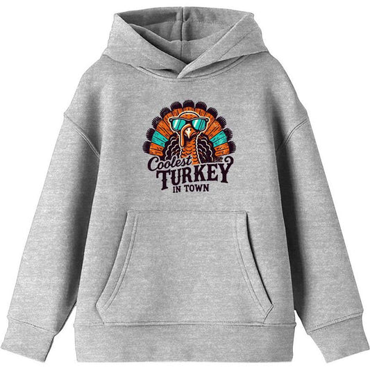 Coolest Turkey In Town Youth Long Sleeve Hoodie