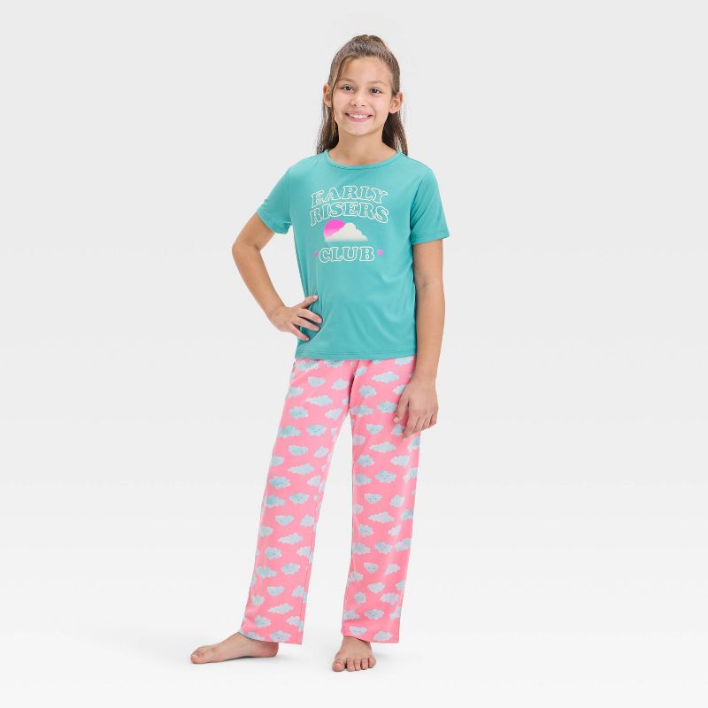 Girls' 3pc Printed Short Sleeve Pajama Set - Cat & Jack™