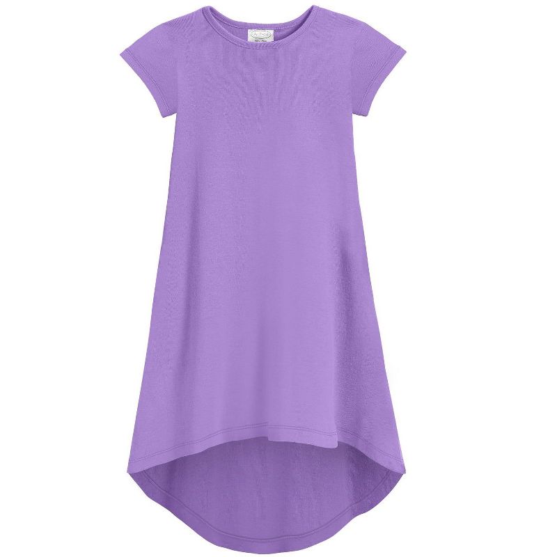 فستان ماكسي قصير الأكمام من سيتي ثريدز، مصنوع في الولايات المتحدة الأمريكية، مصنوع من قطن جيرسي ناعم للفتيات